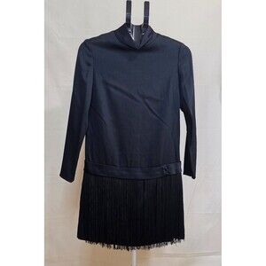 Vintage Mod Black Flapper Style Dress Retro Cocktail Party Style 1960s